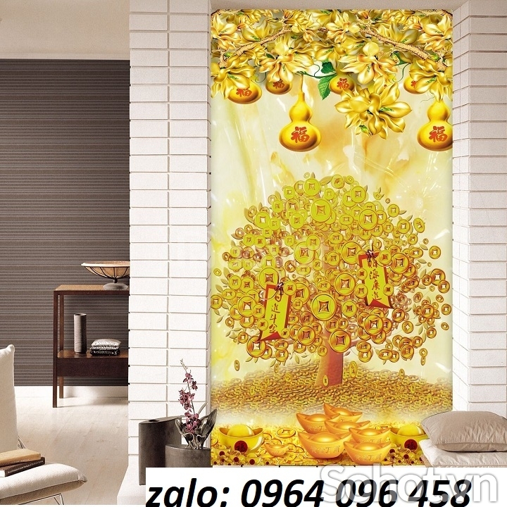 Gạch tranh 3d cây tiền vàng - TRC32