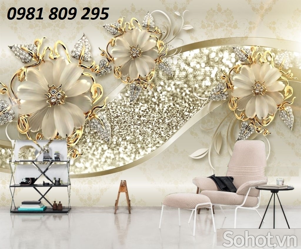 Gạch tranh tường phòng khách 3d