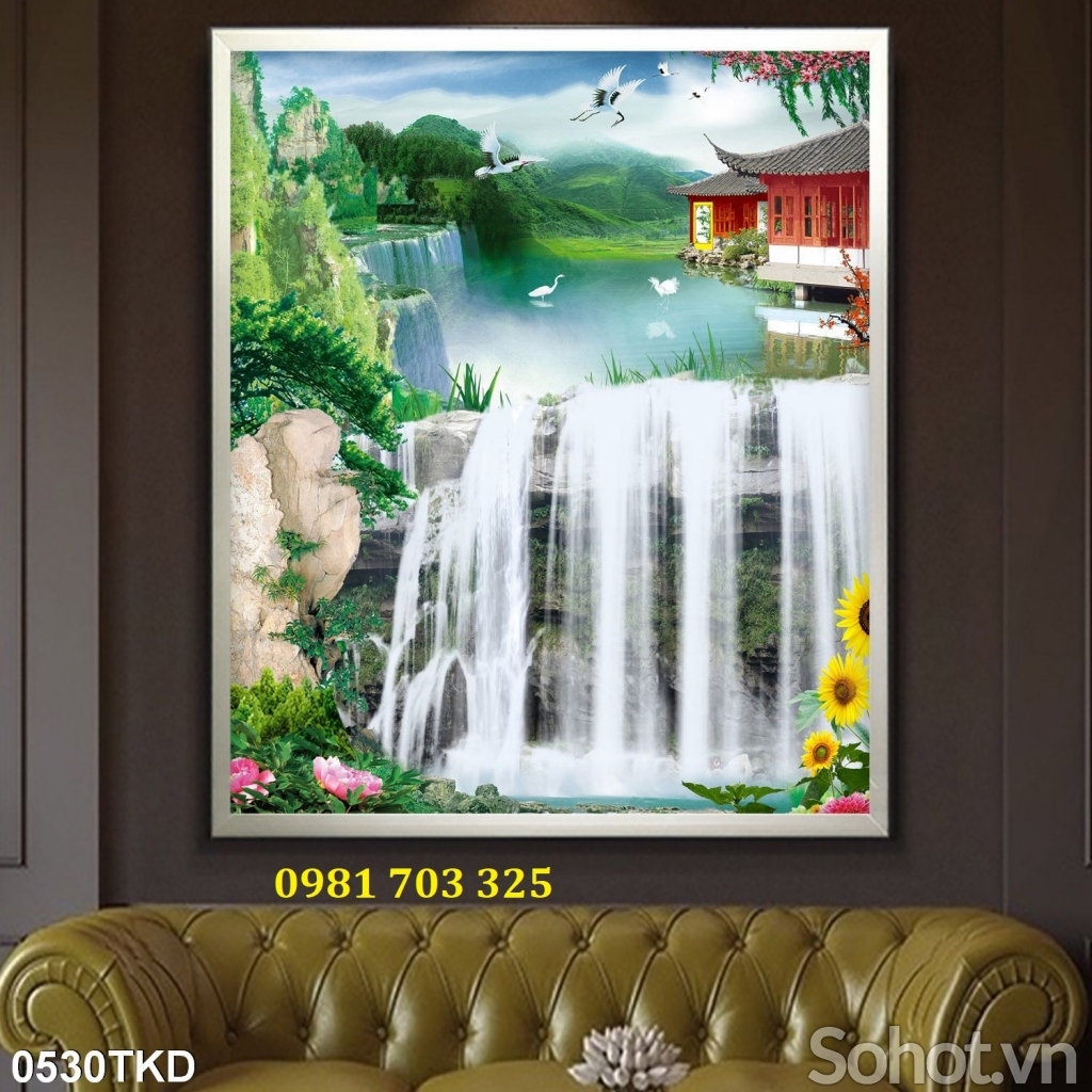 Tranh gạch khổ đứng dán tường