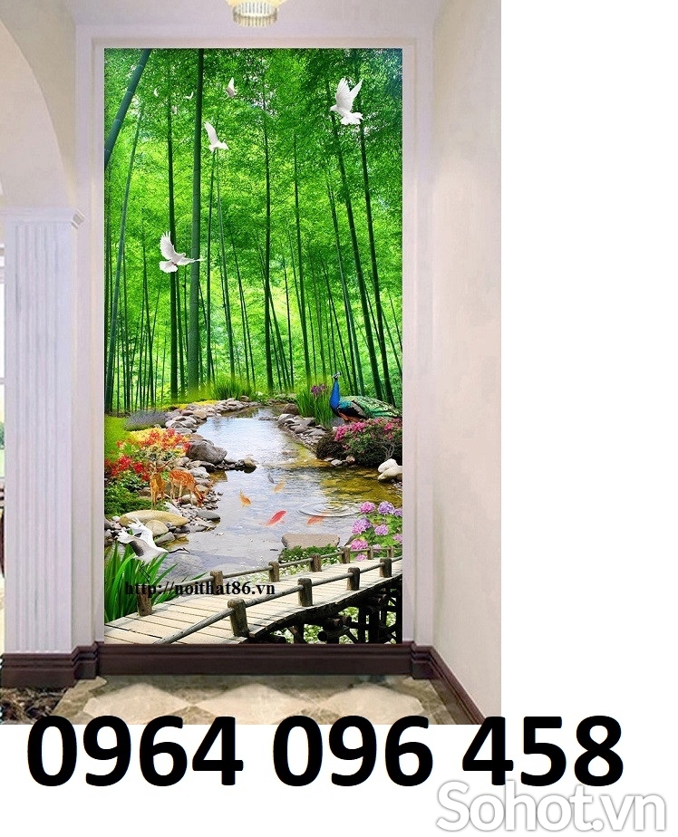 Tranh gạch 3d phong cảnh khổ đứng - MCN95