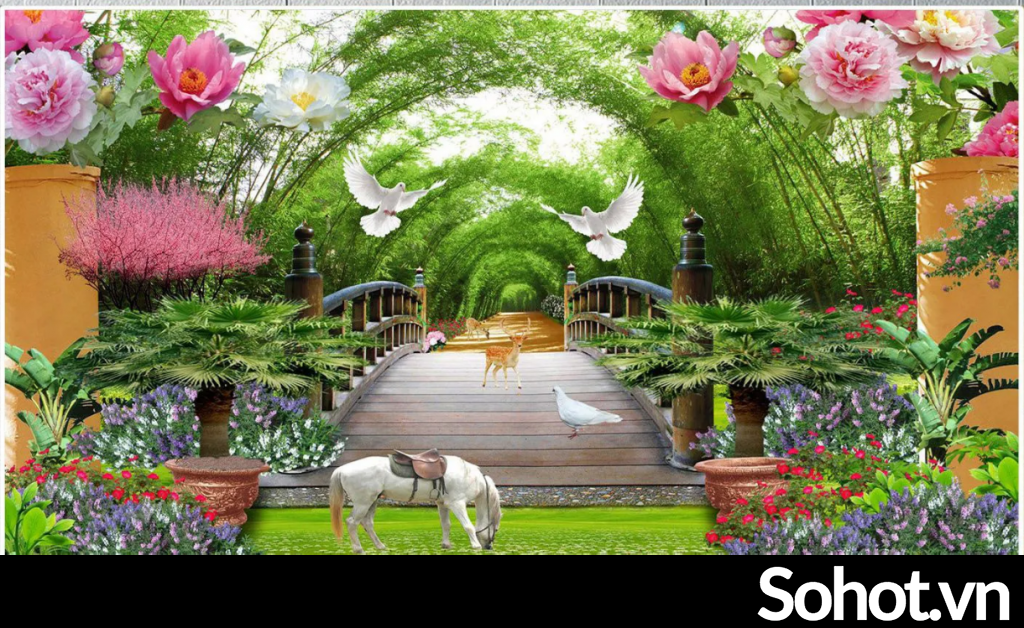 Tranh 3d - tranh gạch 3d phong cảnh thiên nhiên - SXCV833