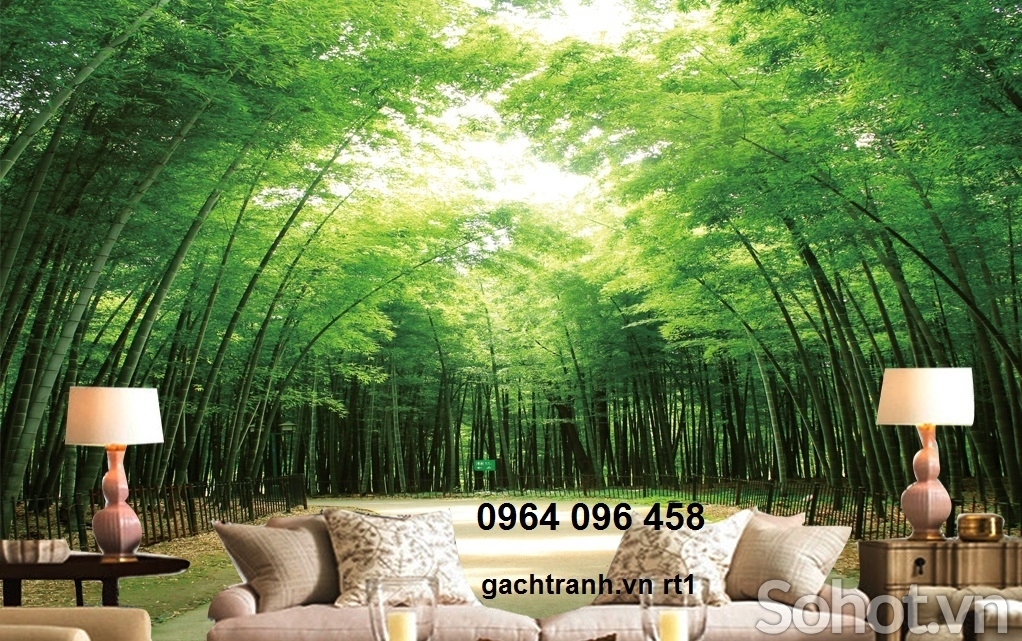 Tranh gạch 3d tre trúc phong thủy - 766XA