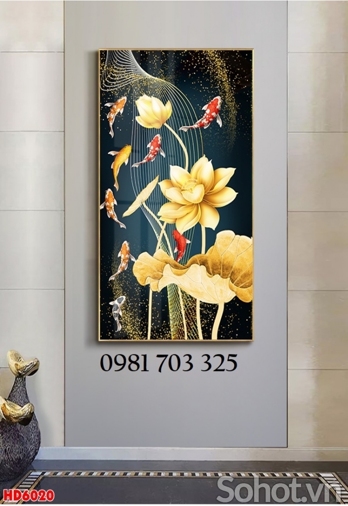 Tranh gạch hoa sen đẹp 3D