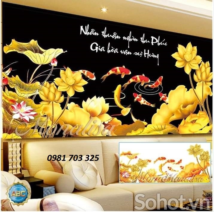 Gạch tranh cá chép-tranh gạch men ốp tường