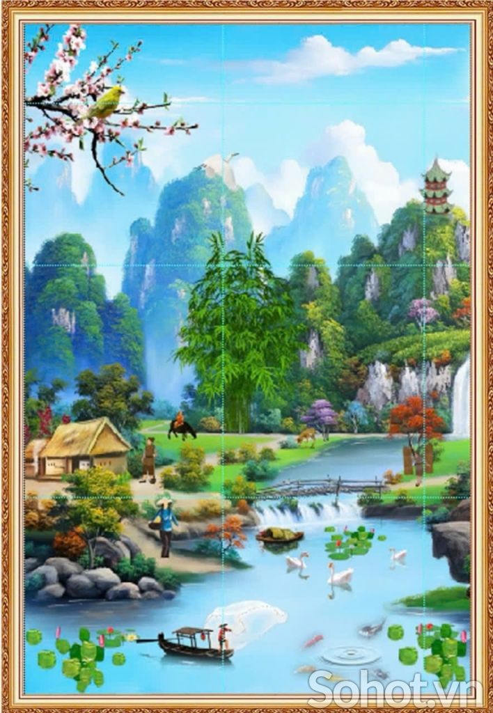 Gạch tranh in 3D - phong cảnh thiên nhiên
