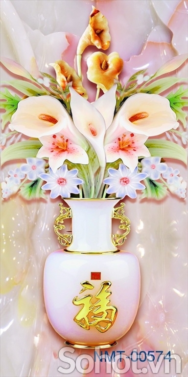 Tranh gạch 3d bình hoa - CXV5