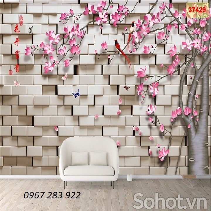 Gạch trang trí tường hoa lan nghệ thuật