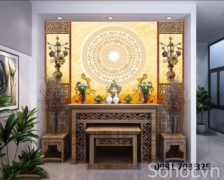 gạch tranh ốp phòng thờ