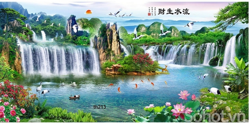 Tranh gạch 3d phong cảnh sơn thủy hữu tình - 32XM