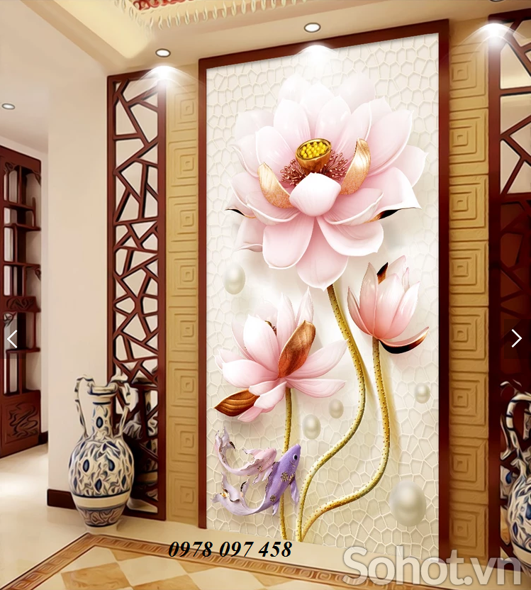 Tranh trang trí nhà- tranh gạch hoa 3D