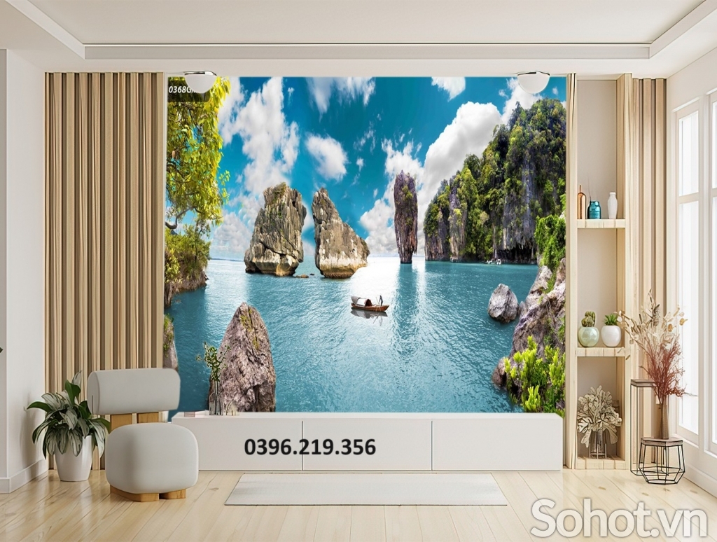 Gạch tranh 3d hình sơn thủy đẹp