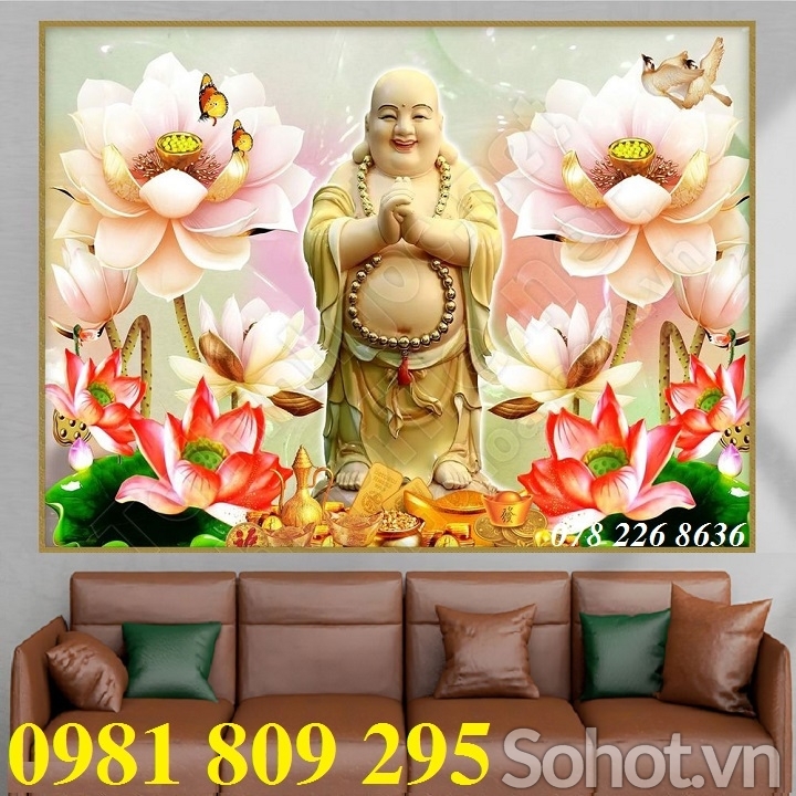 Mẫu tranh thàn tài đẹp - gạch tranh 3d Phật