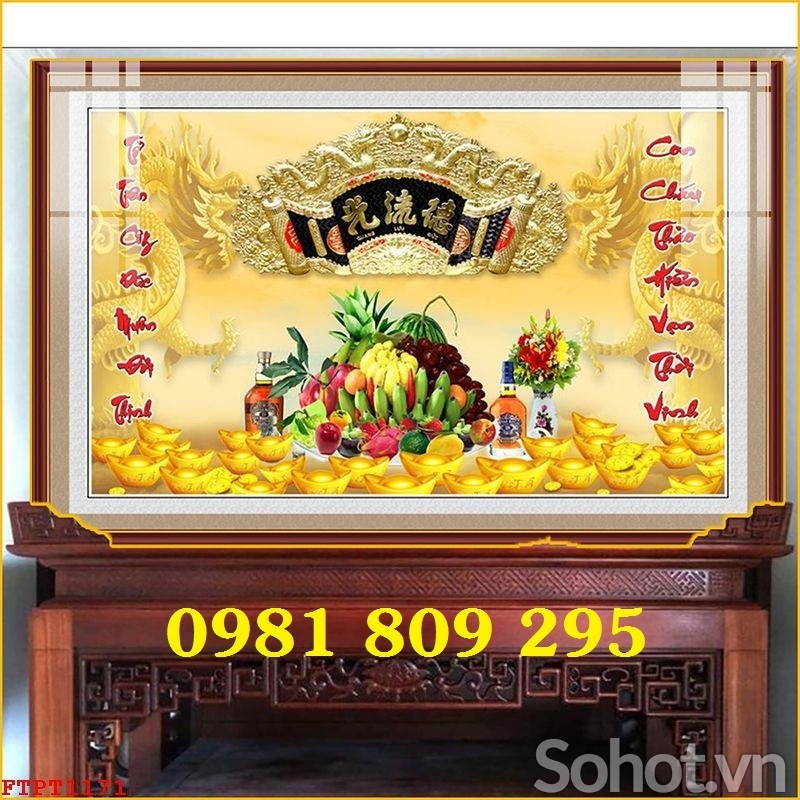 Gạch 3d ốp tường phòng thờ