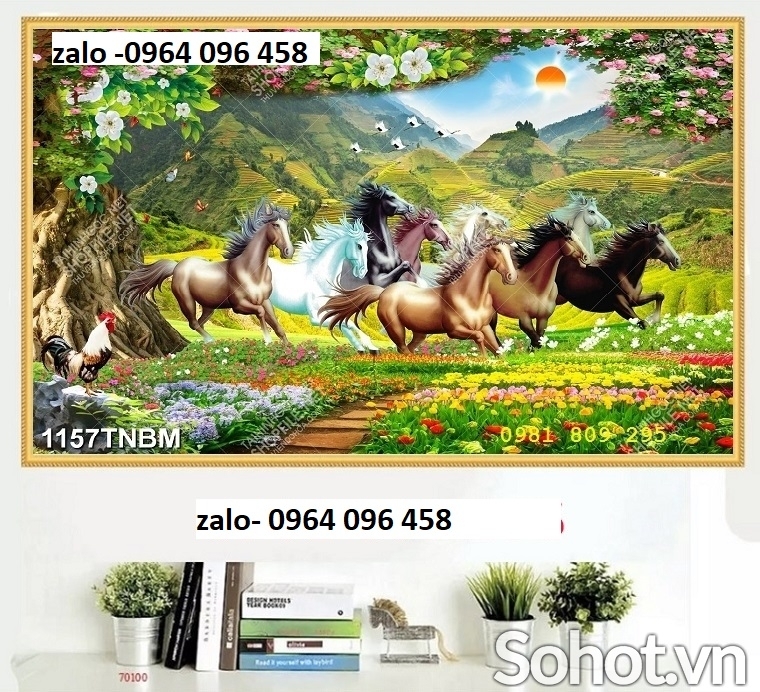 Tranh gạch 3d ốp tường mã đáo thành công - C9855
