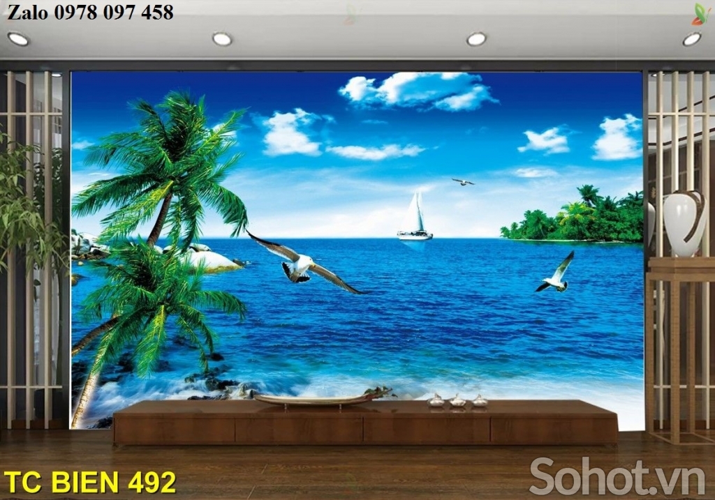 Tranh gạch 3D - tranh cảnh biển đẹp