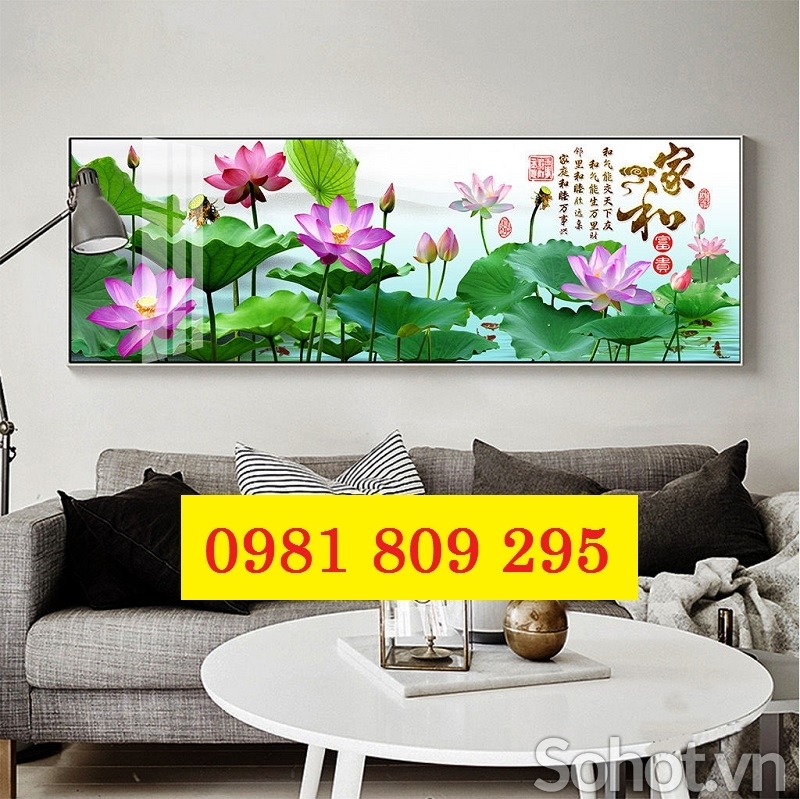 Gạch tranh cao cấp hoa sen