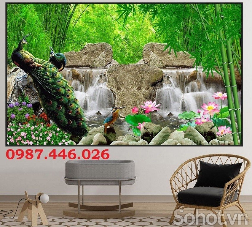 Gạch tranh thác nước 3d