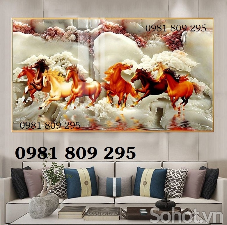 Tranh gạch ốp tường phong thủy ngựa