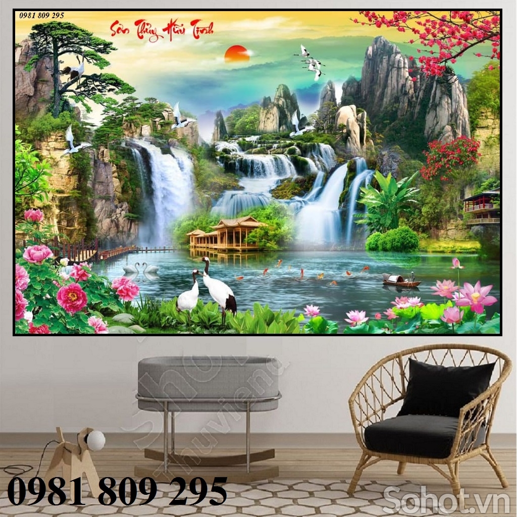 tranh phong cảnh - gạch tranh ốp tường