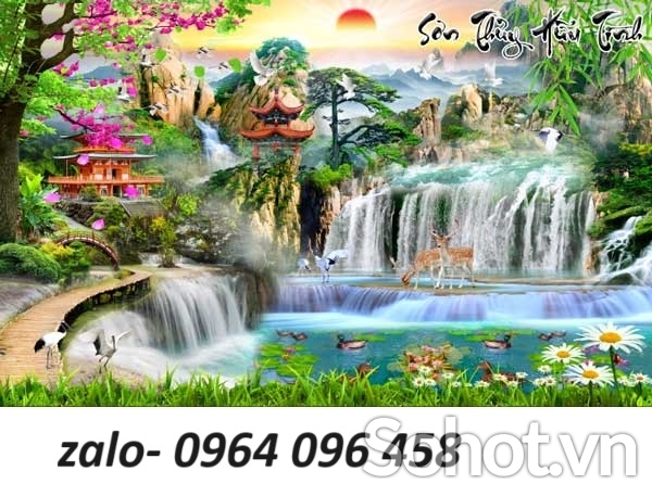 Tranh gạch 3d ốp tường phong cảnh đồng quê - 097CV