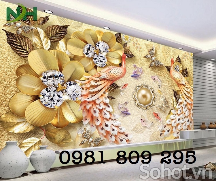 Tranh cao cấp -, tranh gạch chim công