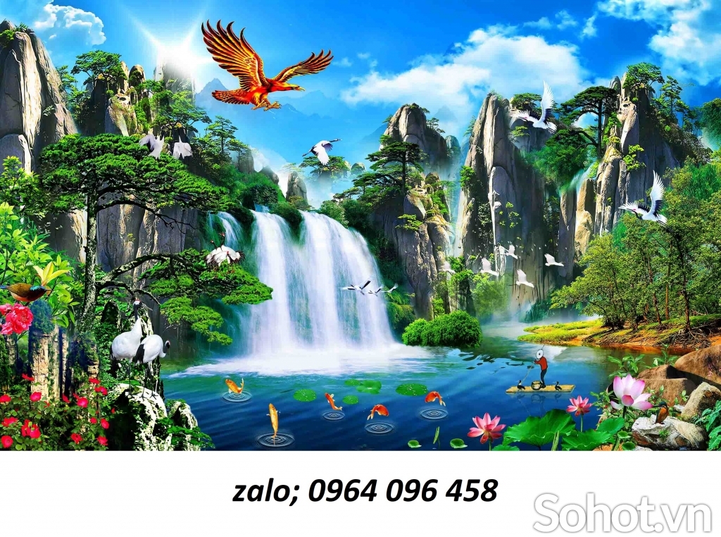 Tranh gạch 3d phong thủy phòng khách - HDSS32