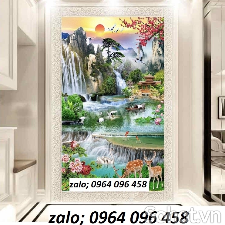 Tranh gạch 3d phong cảnh khổ đứng - 653CB