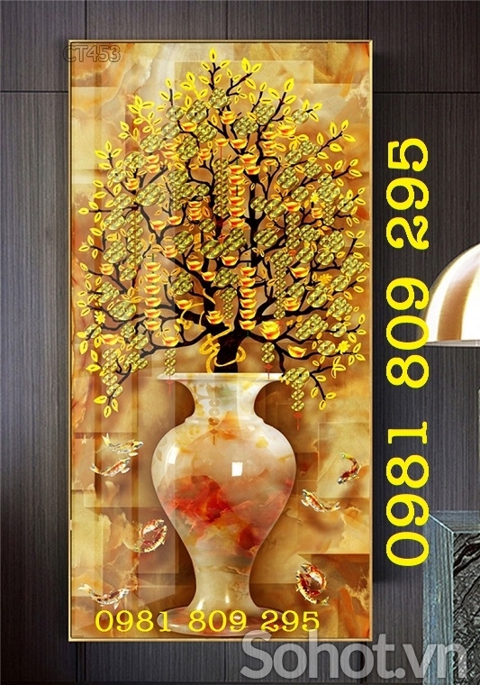 Tranh cây tiền - gạch tranh ốp tường