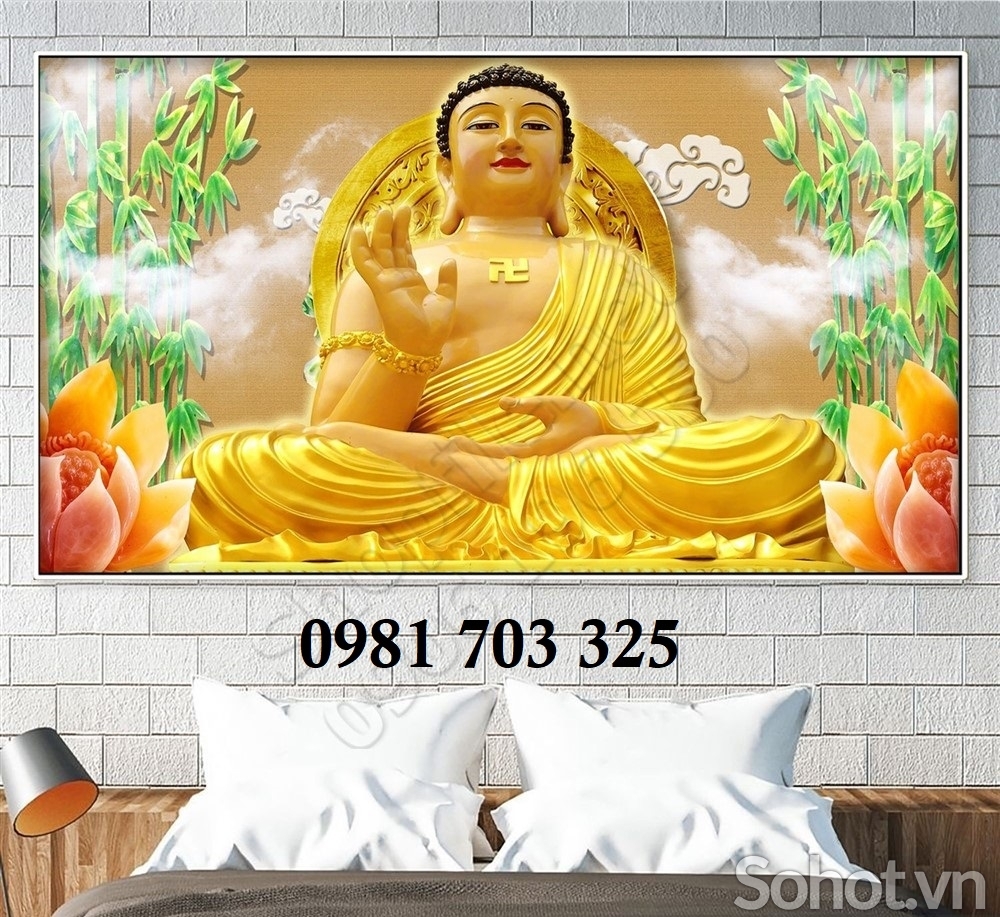 Gạch tranh 3D ốp tường, tranh Phật