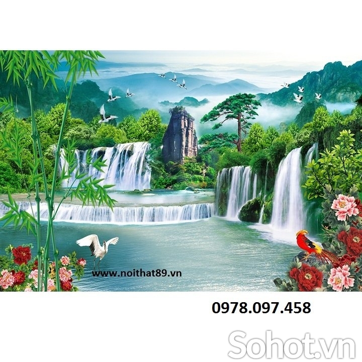 Tranh phong cảnh thiên nhiên giao hòa - tranh gạch men