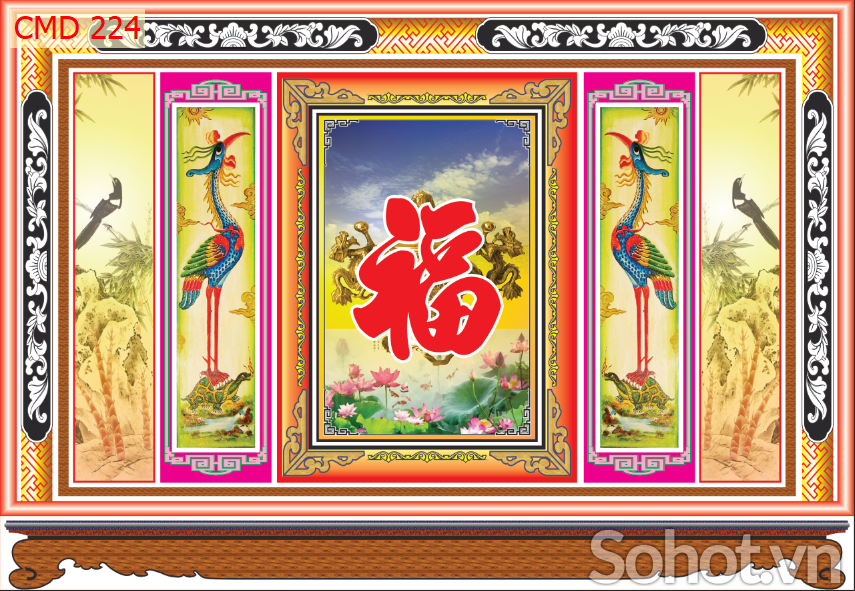 Tranh dán phòng thờ - gạch ốp tường