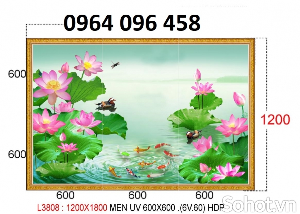 Tranh gạch 3d cá chép - DXCV43