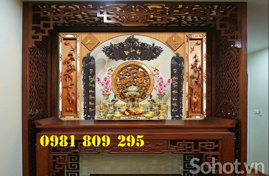 Gạch tranh ốp tường 3d - tranh phòng thờ