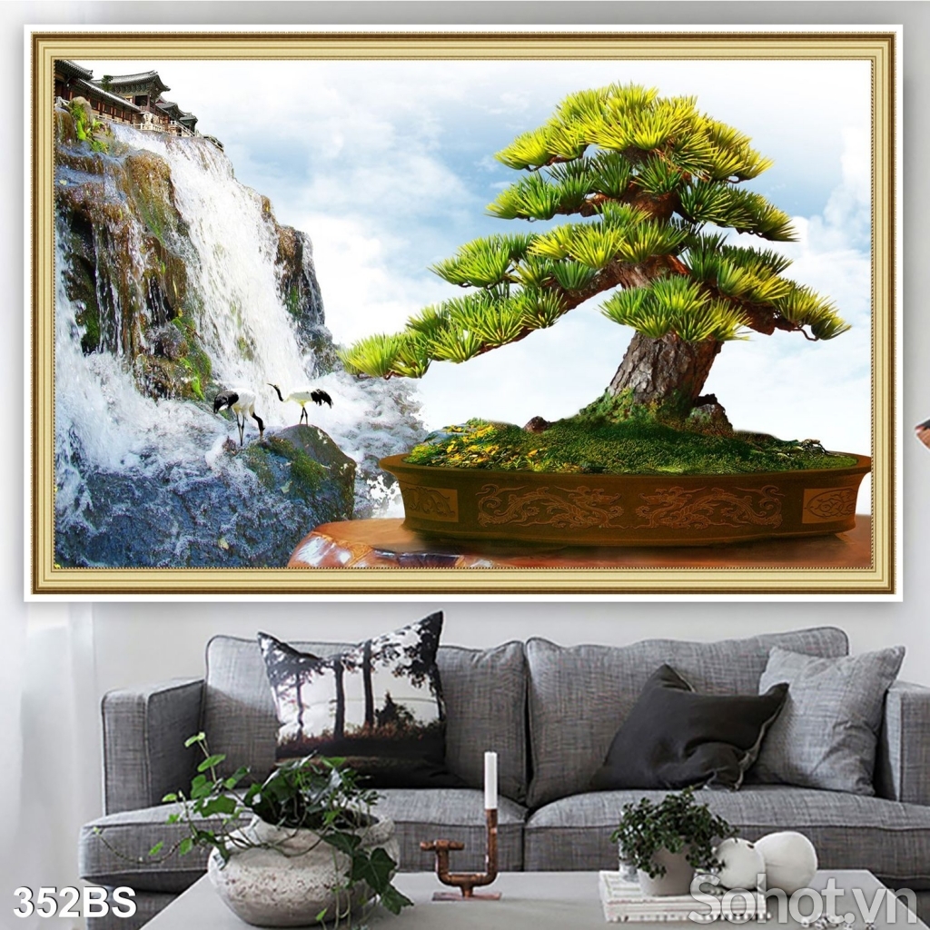Tranh cây cảnh bonsai trang trí