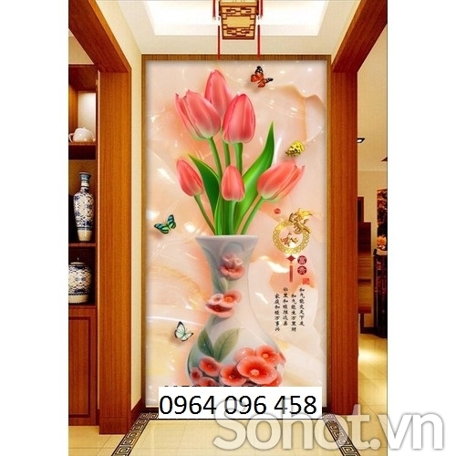 Tranh gạch men 3d phong thủy phòng khách - NN54