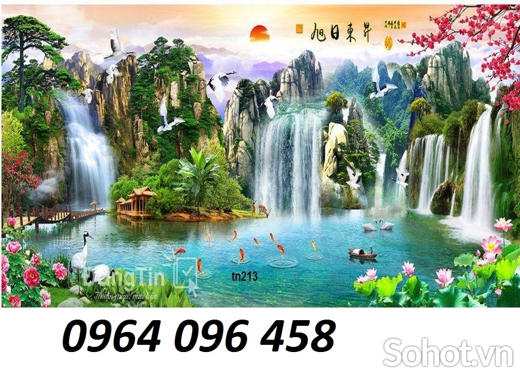 Gạch tranh 3d ốp tường phong cảnh - 100MNB