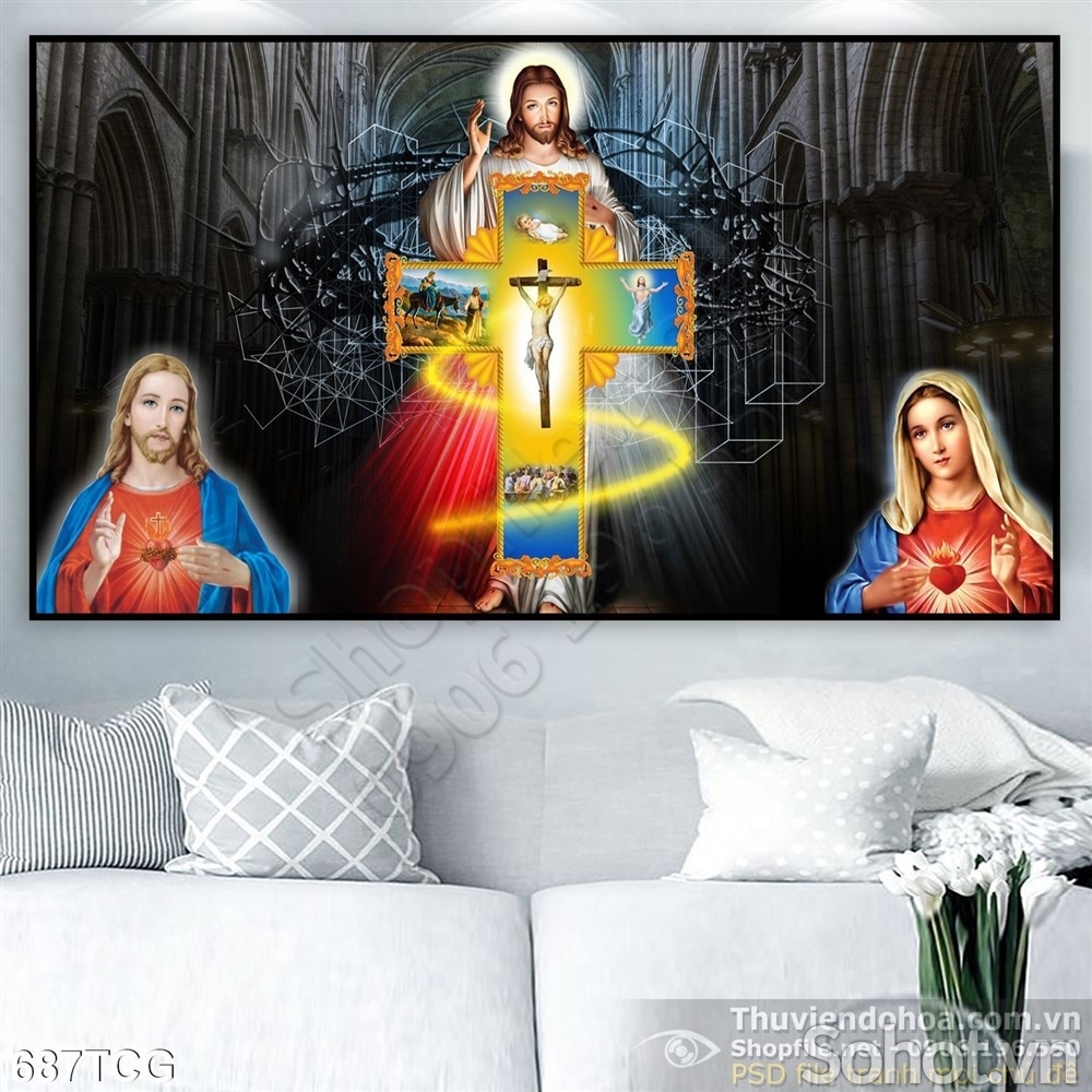 Tranh công giáo, gạch tranh ốp tường