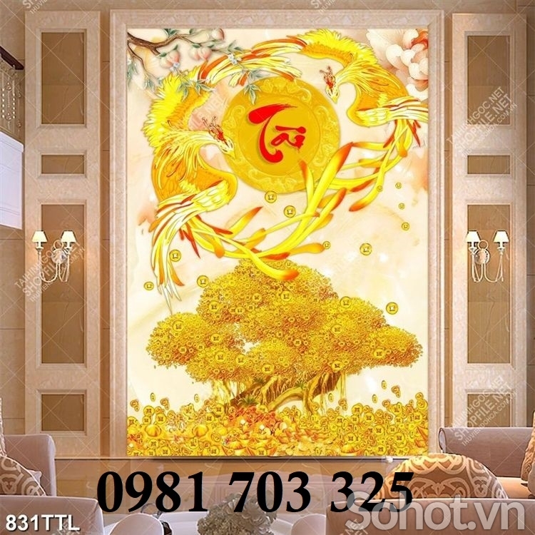 Tranh gạch kim tiền 3D