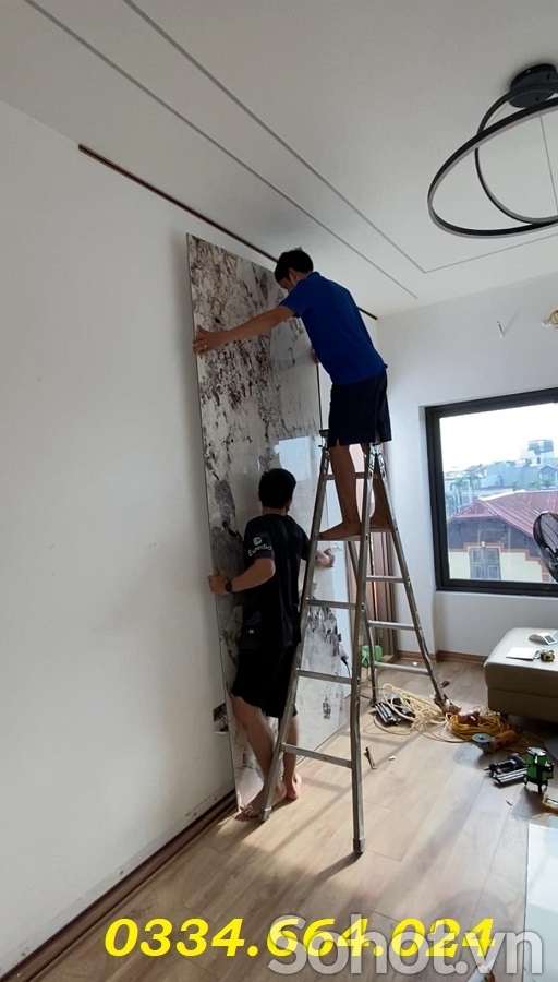 Tấm ốp tường sợi than tre phong cách hàn quốc