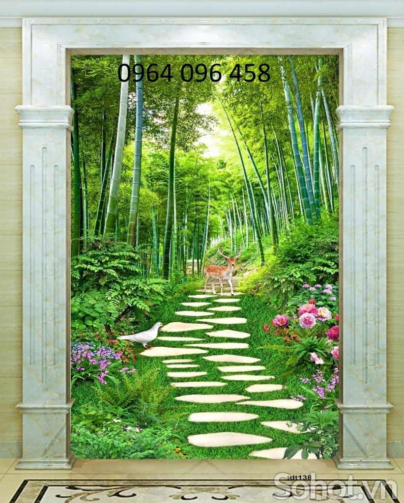 Tranh gạch 3d phong cảnh tre trúc - hnm90