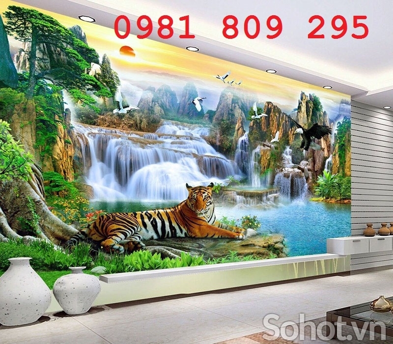 Tranh gạch 3d hổ phong thủy HP96852