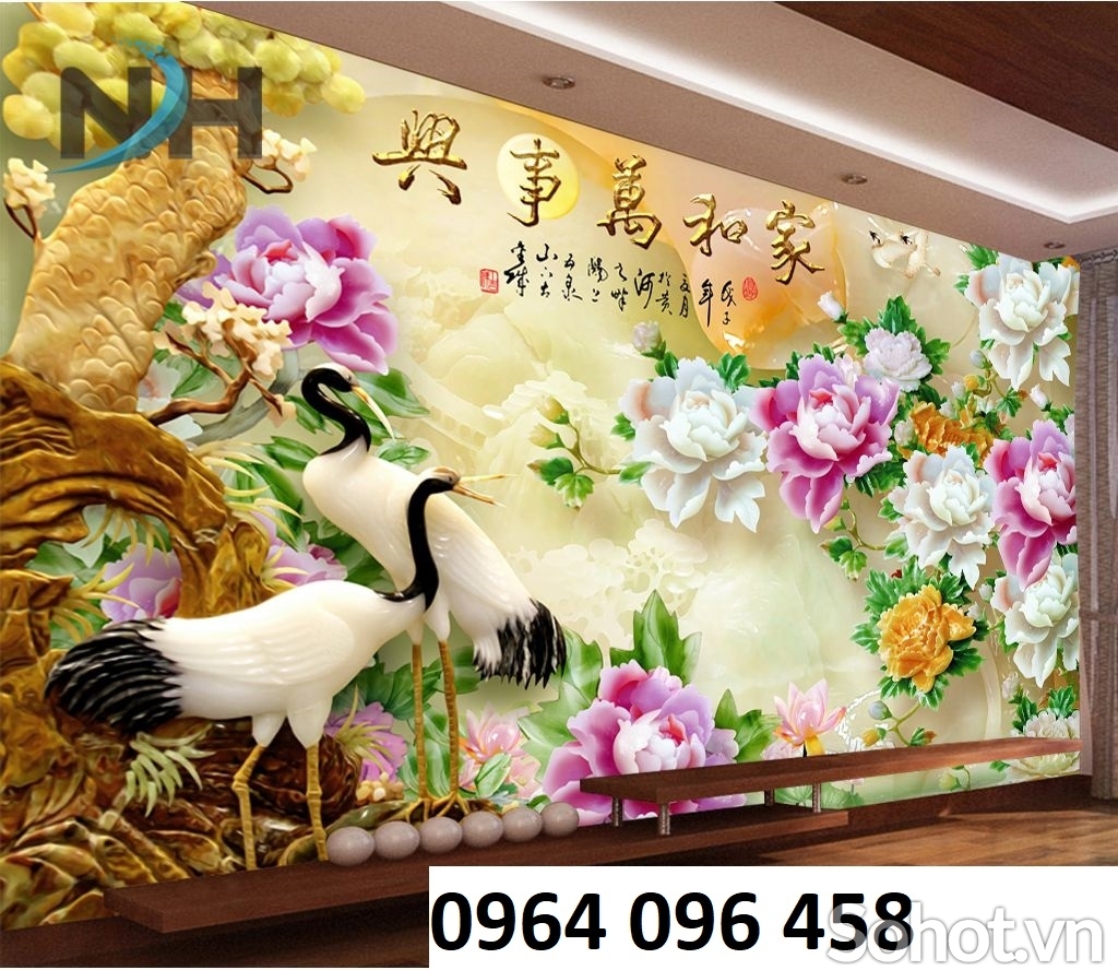 Tranh gạch men 3d hoa sứ ngọc - NBBN95