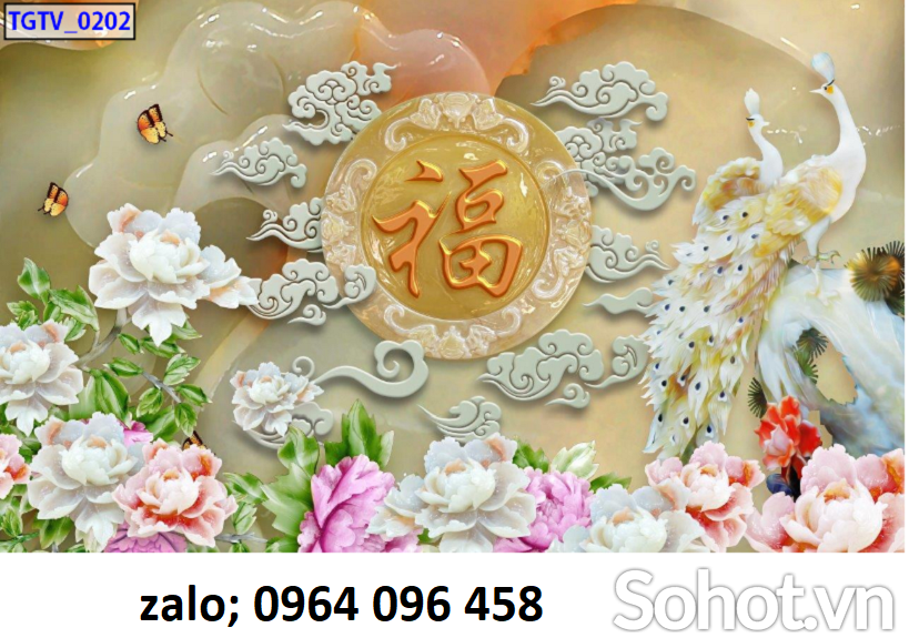 Tranh gạch 3d trang trí hoa ngọc - ETY76