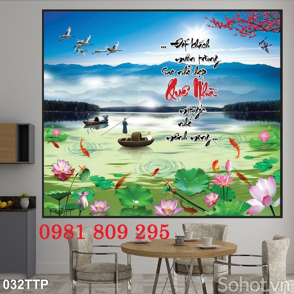 Gạch tranh hoa sen Cha Mẹ