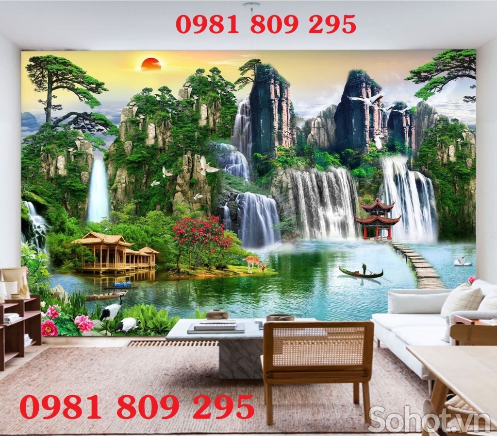 Tranh gạch phòng khách , gạch 3d ốp tường