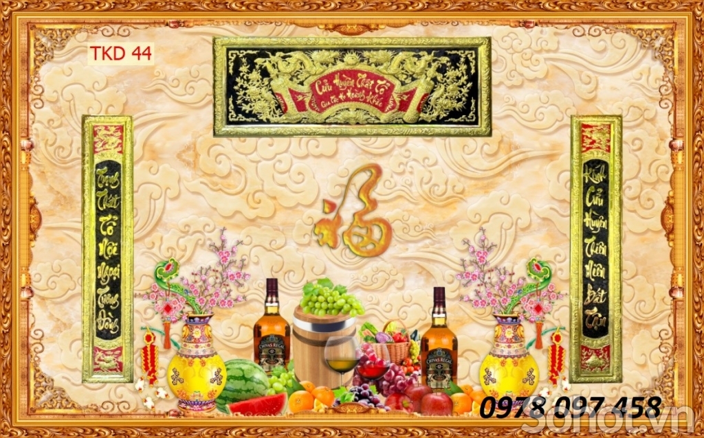 Tranh phòng thờ sang trọng