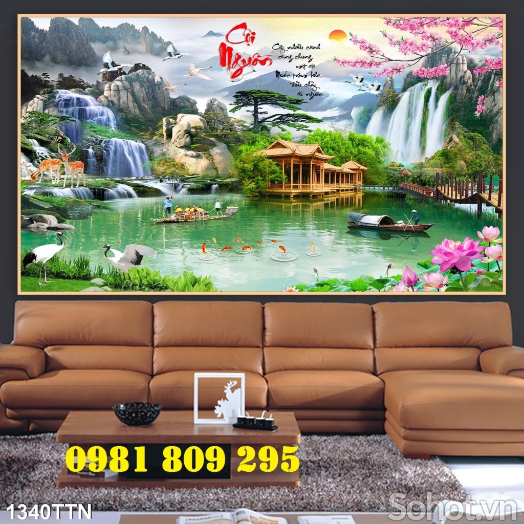 Gạch tường phong cảnh thác nước ốp tường  GP76