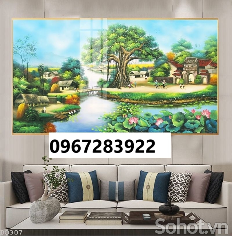 Tranh gạch 3D đẹp cảnh làng quê