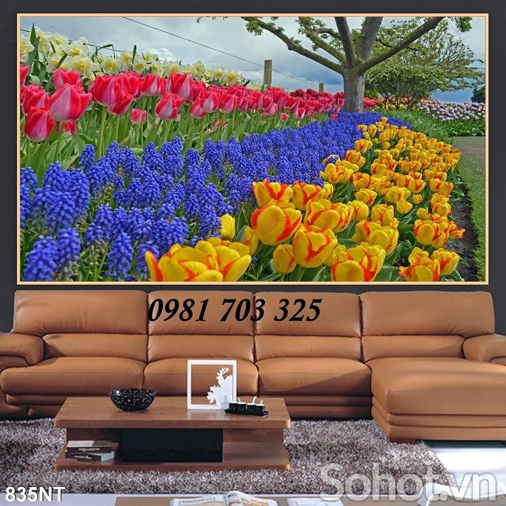 Tranh gạch vườn hoa 3D trang trí