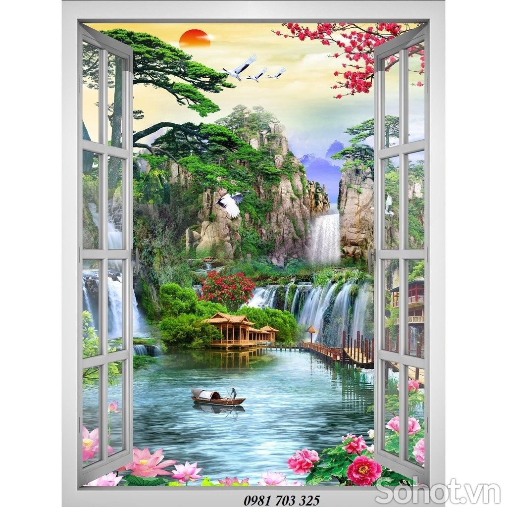 Tranh gạch phong cảnh khổ đứng